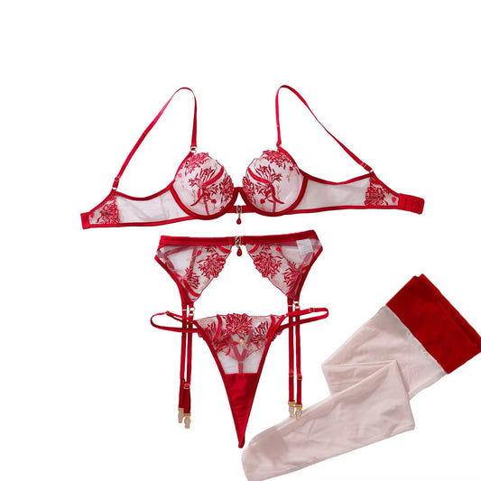 Red Gem 5-Piece Lingerie Set
