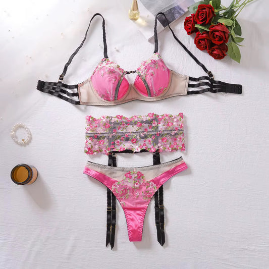 Pink Grato garter set
